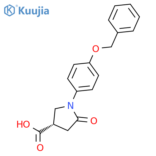 3-Pyrrolidinecarboxylic acid, 5-oxo-1-[4-(phenylmethoxy)phenyl]-, (3S)- structure
