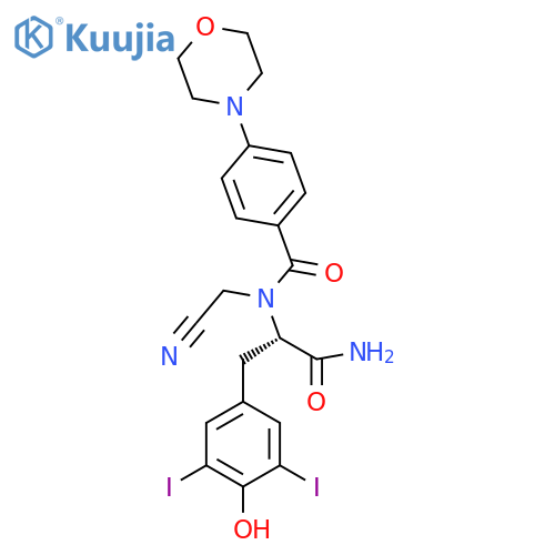 N-(Cyanomethyl)-3,5-diiodo-Nα-[4-(4-morpholinyl)benzoyl]-L-tyrosinamide structure