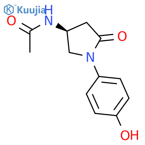 Acetamide, N-[(3S)-1-(4-hydroxyphenyl)-5-oxo-3-pyrrolidinyl]- structure