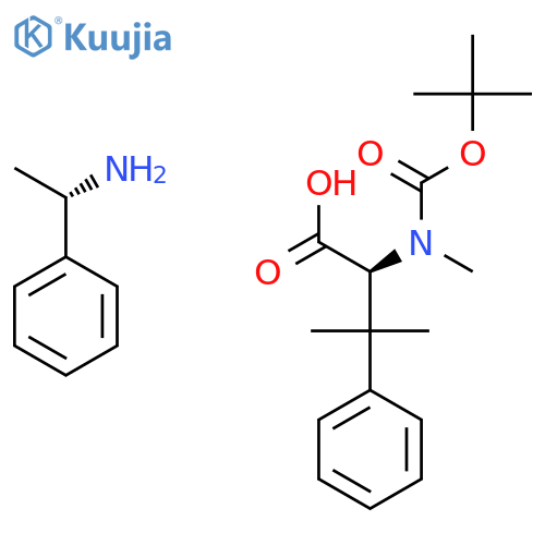 3-Methyl-2-[methyl-[(2-methylpropan-2-yl)oxycarbonyl]amino]-3-phenylbutanoic acid;1-phenylethanamine structure
