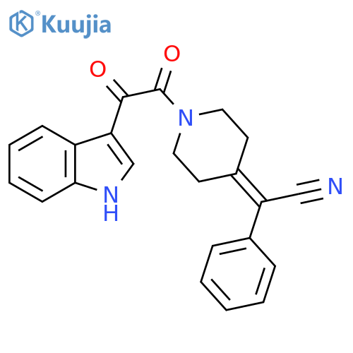 Piperidine, 4-(cyanophenylmethylene)-1-(1H-indol-3-yloxoacetyl)- structure