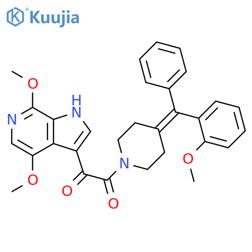 Piperidine,1-[(4,7-dimethoxy-1H-pyrrolo[2,3-c]pyridin-3-yl)oxoacetyl]-4-[(2-methoxyphenyl)phenylmethylene]- structure