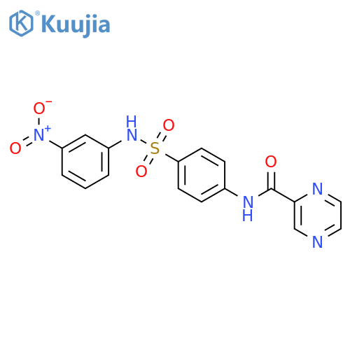 Pyrazinecarboxamide, N-[4-[[(3-nitrophenyl)amino]sulfonyl]phenyl]- structure