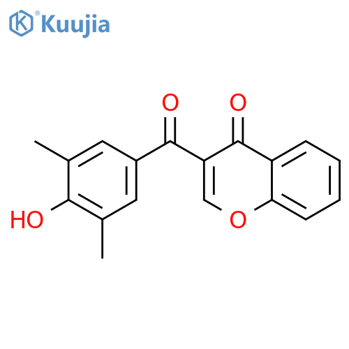 4H-1-Benzopyran-4-one, 3-(4-hydroxy-3,5-dimethylbenzoyl)- structure
