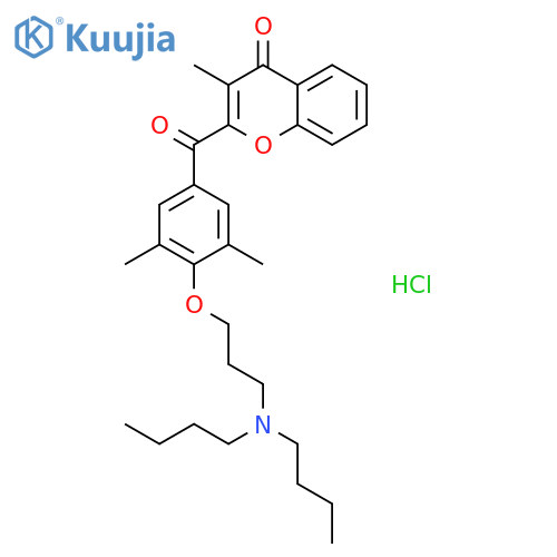 2-({4-[3-(dibutylamino)propoxy]-3,5-dimethylphenyl}carbonyl)-3-methyl-4H-chromen-4-one hydrochloride structure