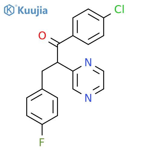 1-PROPANONE, 1-(4-CHLOROPHENYL)-3-(4-FLUOROPHENYL)-2-PYRAZINYL- structure