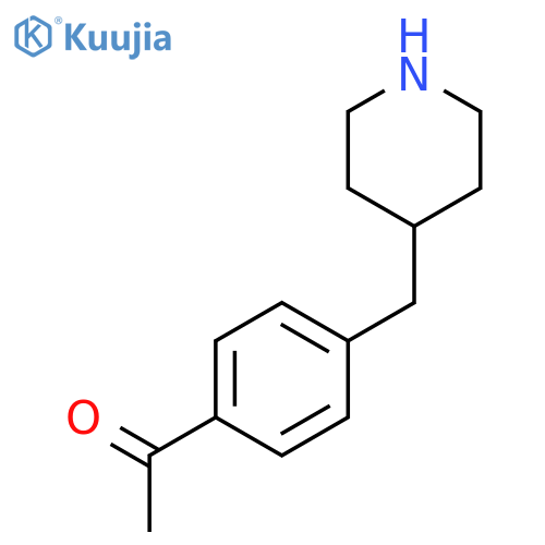 1-{4-(piperidin-4-yl)methylphenyl}ethan-1-one structure