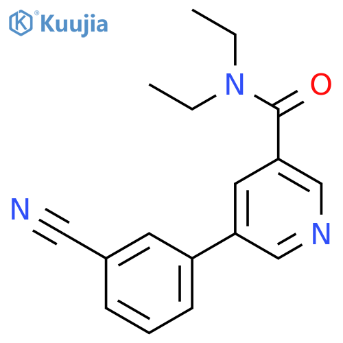 3-Pyridinecarboxamide, 5-(3-cyanophenyl)-N,N-diethyl- structure