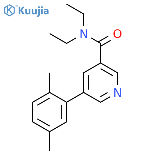 3-Pyridinecarboxamide, 5-(2,5-dimethylphenyl)-N,N-diethyl- structure