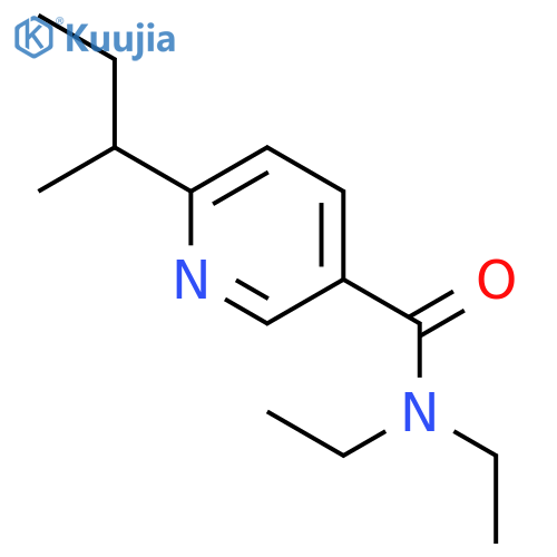 3-Pyridinecarboxamide, N,N-diethyl-6-(1-methylpropyl)- structure