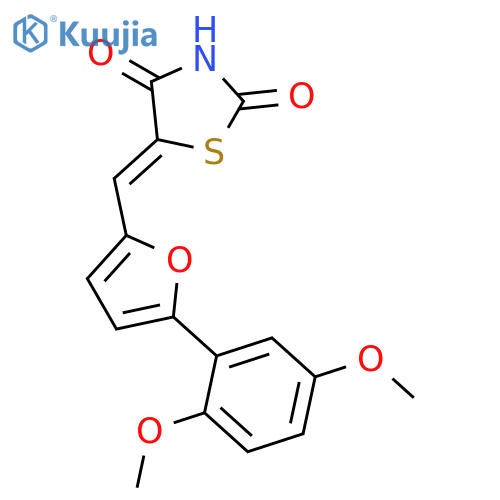 2,4-Thiazolidinedione, 5-[[5-(2,5-dimethoxyphenyl)-2-furanyl]methylene]- structure