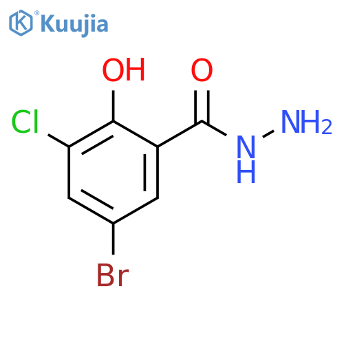 BENZOIC ACID, 5-BROMO-3-CHLORO-2-HYDROXY-, HYDRAZIDE structure