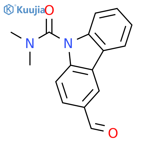 9H-CARBAZOLE-9-CARBOXAMIDE, 3-FORMYL-N,N-DIMETHYL- structure