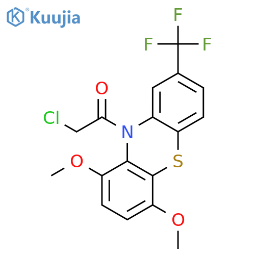 10H-PHENOTHIAZINE, 10-(CHLOROACETYL)-1,4-DIMETHOXY-8-(TRIFLUOROMETHYL)- structure