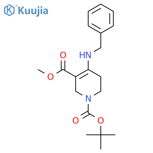 1-Tert-butyl 3-methyl 4-(benzylamino)-1,2,5,6-tetrahydropyridine-1,3-dicarboxylate structure