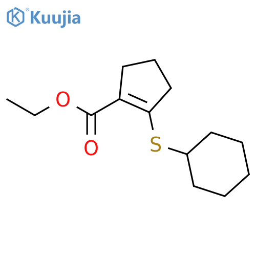 1-Cyclopentene-1-carboxylic acid, 2-(cyclohexylthio)-, ethyl ester structure