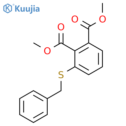 1,2-Benzenedicarboxylic acid, 3-[(phenylmethyl)thio]-, dimethyl ester structure