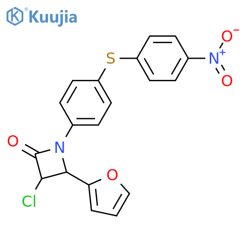 2-Azetidinone, 3-chloro-4-(furanyl)-1-[4-[(4-nitrophenyl)thio]phenyl]- structure