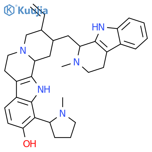 Indolo[2,3-a]quinolizin-10-ol,3-ethenyl-1,2,3,4,6,7,12,12b-octahydro-11-[(2S)-1-methyl-2-pyrrolidinyl]-2-[[(1S)-2,3,4,9-tetrahydro-2-methyl-1H-pyrido[3,4-b]indol-1-yl]methyl]-,(2S,3R,12bS)- (9CI) structure