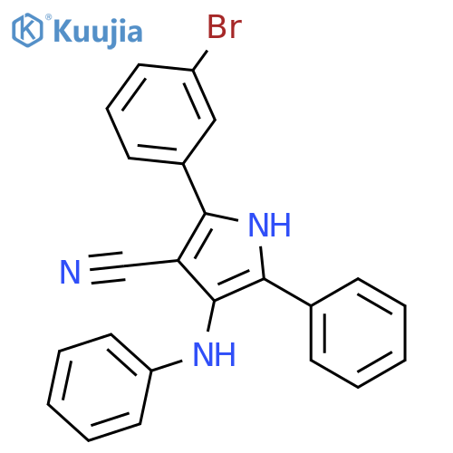 1H-Pyrrole-3-carbonitrile, 2-(3-bromophenyl)-5-phenyl-4-(phenylamino)- structure
