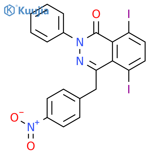 1(2H)-PHTHALAZINONE, 5,8-DIIODO-4-[(4-NITROPHENYL)METHYL]-2-PHENYL- structure