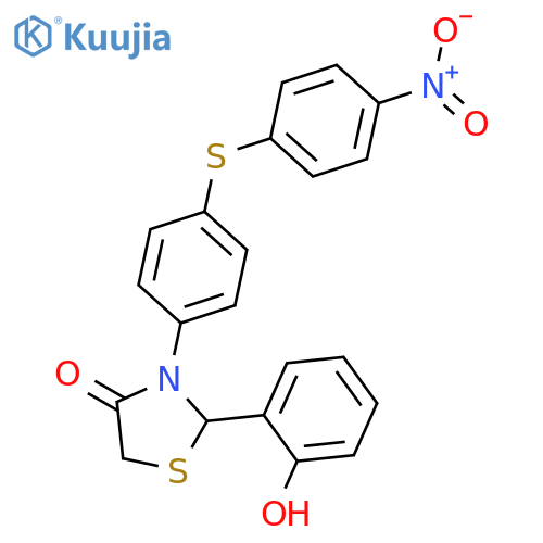4-THIAZOLIDINONE, 2-(2-HYDROXYPHENYL)-3-[4-[(4-NITROPHENYL)THIO]PHENYL]- structure