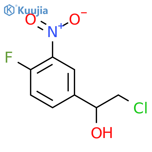 2-chloro-1-(4-fluoro-3-nitrophenyl)ethan-1-ol structure