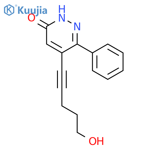 3(2H)-PYRIDAZINONE, 5-(5-HYDROXY-1-PENTYNYL)-6-PHENYL- structure