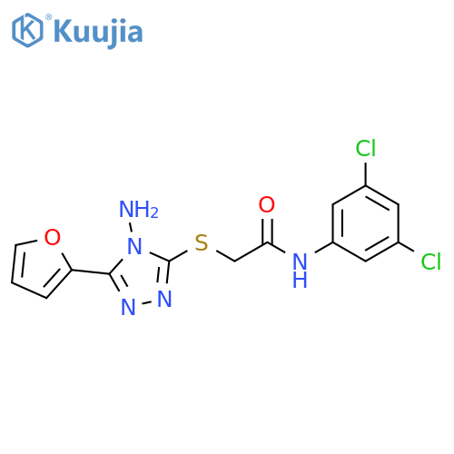 2-{4-amino-5-(furan-2-yl)-4H-1,2,4-triazol-3-ylsulfanyl}-N-(3,5-dichlorophenyl)acetamide structure