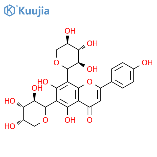 5,7-Dihydroxy-2-(4-hydroxyphenyl)-6-[(2S,3R,4S,5S)-3,4,5-trihydroxyoxan-2-yl]-8-[(2S,3R,4S,5R)-3,4,5-trihydroxyoxan-2-yl]chromen-4-one structure