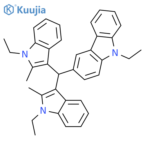 9H-Carbazole, 3-[bis(1-ethyl-2-methyl-1H-indol-3-yl)methyl]-9-ethyl- structure