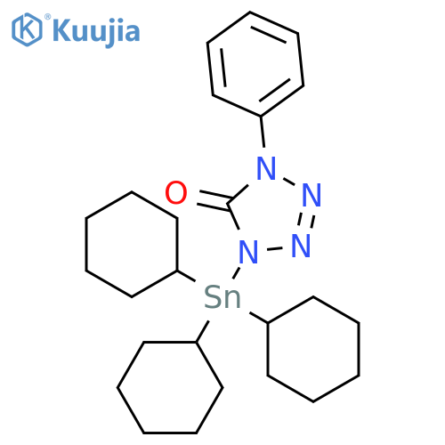 5H-TETRAZOL-5-ONE, 1,4-DIHYDRO-1-PHENYL-4-(TRICYCLOHEXYLSTANNYL)- structure