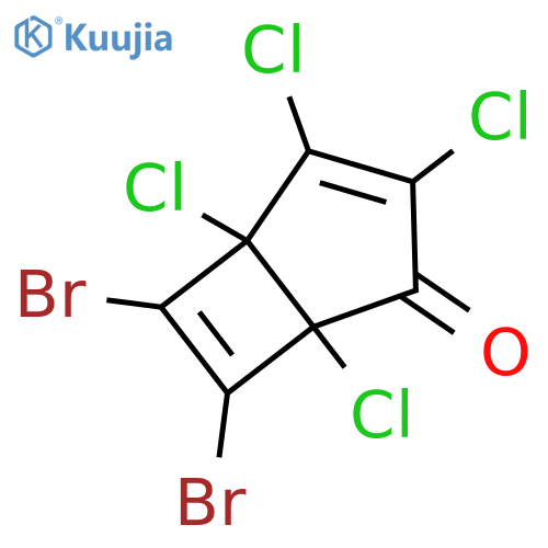 BICYCLO[3.2.0]HEPTA-3,6-DIEN-2-ONE, 6,7-DIBROMO-1,3,4,5-TETRACHLORO- structure