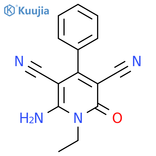 3,5-Pyridinedicarbonitrile, 6-amino-1-ethyl-1,2-dihydro-2-oxo-4-phenyl- structure
