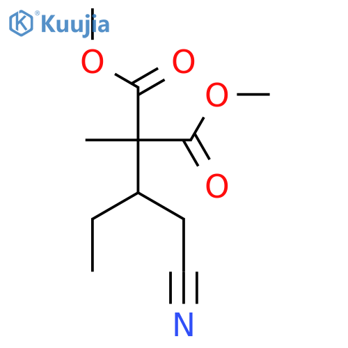 Propanedioic acid, [1-(cyanomethyl)propyl]methyl-, dimethyl ester structure