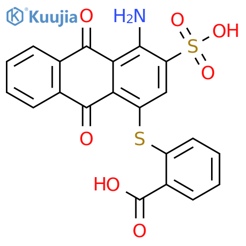 Benzoic acid,2-[(4-amino-9,10-dihydro-9,10-dioxo-3-sulfo-1-anthracenyl)thio]- structure