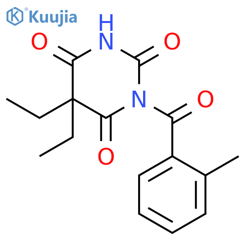 2,4,6(1H,3H,5H)-PYRIMIDINETRIONE, 5,5-DIETHYL-1-(2-METHYLBENZOYL)- structure