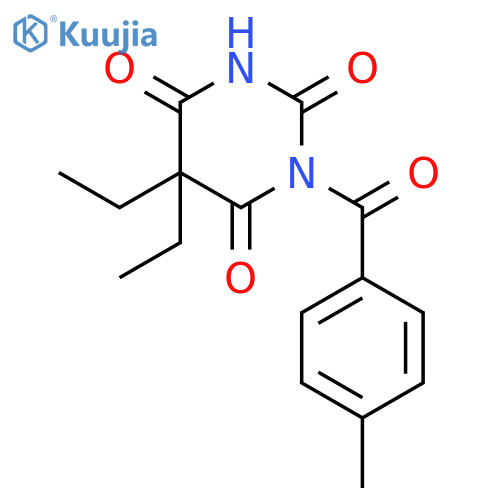 2,4,6(1H,3H,5H)-PYRIMIDINETRIONE, 5,5-DIETHYL-1-(4-METHYLBENZOYL)- structure