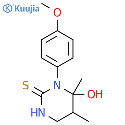 2(1H)-Pyrimidinethione,tetrahydro-6-hydroxy-1-(4-methoxyphenyl)-5,6-dimethyl- structure