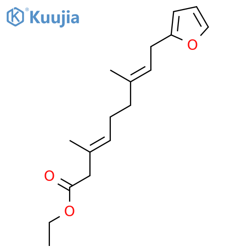3,7-Nonadienoic acid, 9-(2-furanyl)-3,7-dimethyl-, ethyl ester, (E,E)- structure