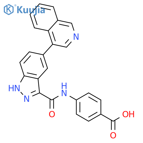 BENZOIC ACID, 4-[[[5-(4-ISOQUINOLINYL)-1H-INDAZOL-3-YL]CARBONYL]AMINO]- structure