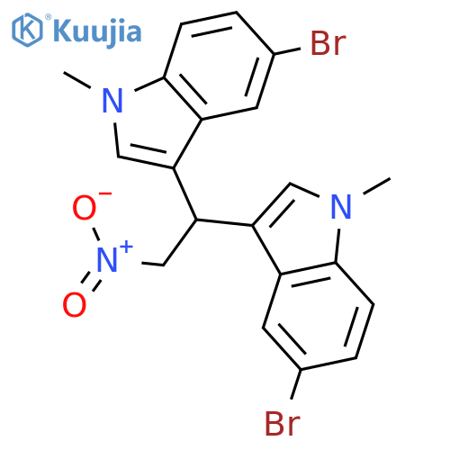 1H-INDOLE, 3,3'-(2-NITROETHYLIDENE)BIS[5-BROMO-1-METHYL- structure