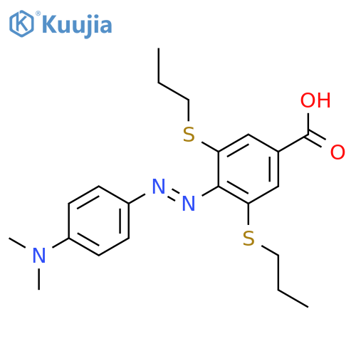 Benzoic acid, 4-[[4-(dimethylamino)phenyl]azo]-3,5-bis(propylthio)- structure