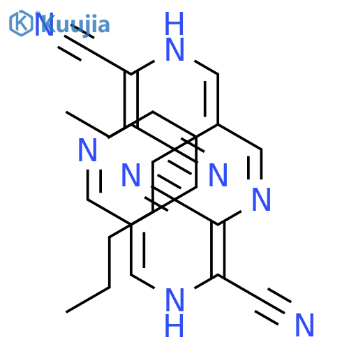 1,4,8,11-Tetraazacyclotetradeca-2,4,6,9,11,13-hexaene-2,3,9,10-tetracarbonitrile,6,13-dipentyl- structure