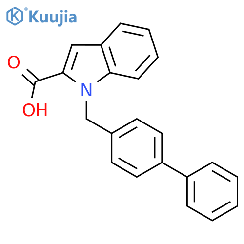 1H-Indole-2-carboxylic acid, 1-([1,1'-biphenyl]-4-ylmethyl)- structure