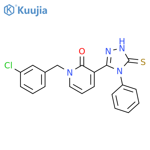 1-(3-Chlorobenzyl)-3-(4-phenyl-5-sulfanyl-4H-1,2,4-triazol-3-yl)-2(1H)-pyridinone structure