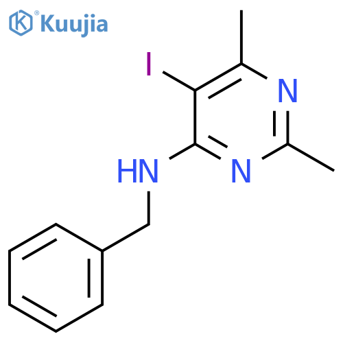 N-benzyl-5-iodo-2,6-dimethylpyrimidin-4-amine structure
