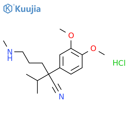 3,4-Dimethoxy-a-3-(methylamino)propyl-a-(1-methylethyl)-benzeneacetonitrile Hydrochloride structure