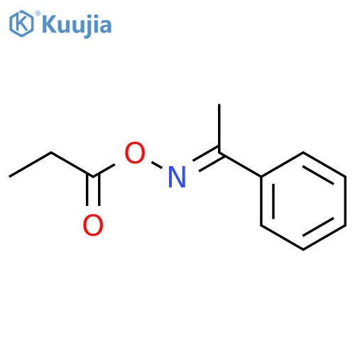 Ethanone, 1-phenyl-, O-(1-oxopropyl)oxime structure