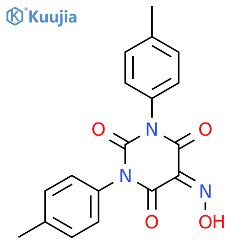 2,4,5,6(1H,3H)-PYRIMIDINETETRONE, 1,3-BIS(4-METHYLPHENYL)-, 5-OXIME structure